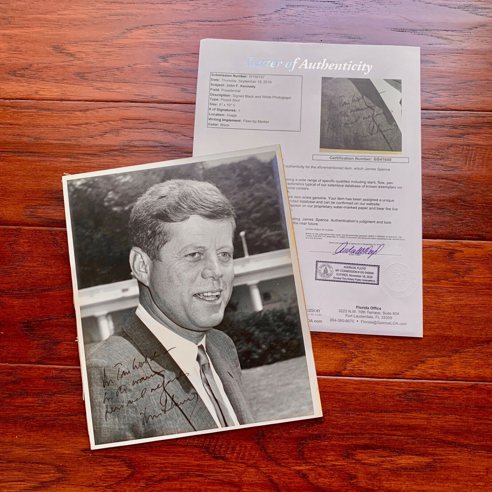 JOHN F. KENNEDY * JSA * as PRESIDENT Scarce AUTOGRAPH Photo SIGNED Rose Garden