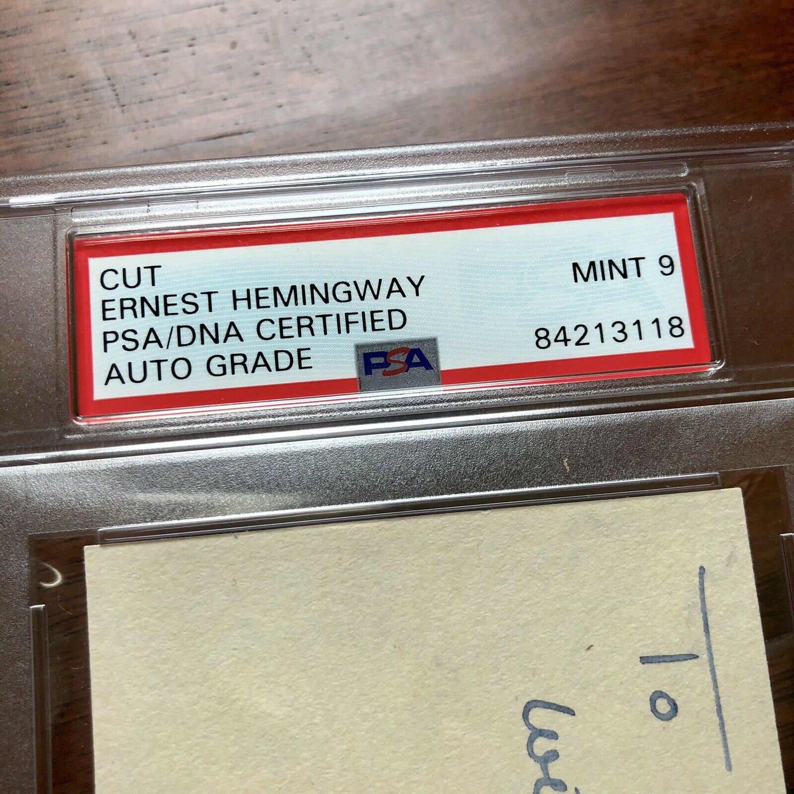 ERNEST HEMINGWAY * PSA/DNA Mint 9 * Hand Signed Autograph Card * Book Author