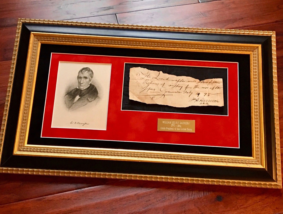WILLIAM HENRY HARRISON * PSA/DNA * Rare AUTOGRAPH Whiskey Receipt SIGNED