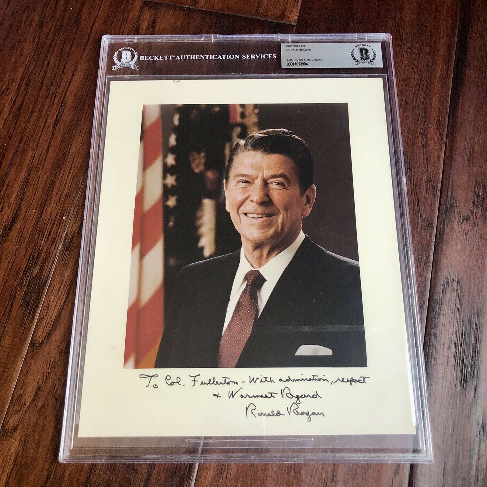 RONALD REAGAN * Beckett BAS * Signed Photo to Astronaut As President Autograph