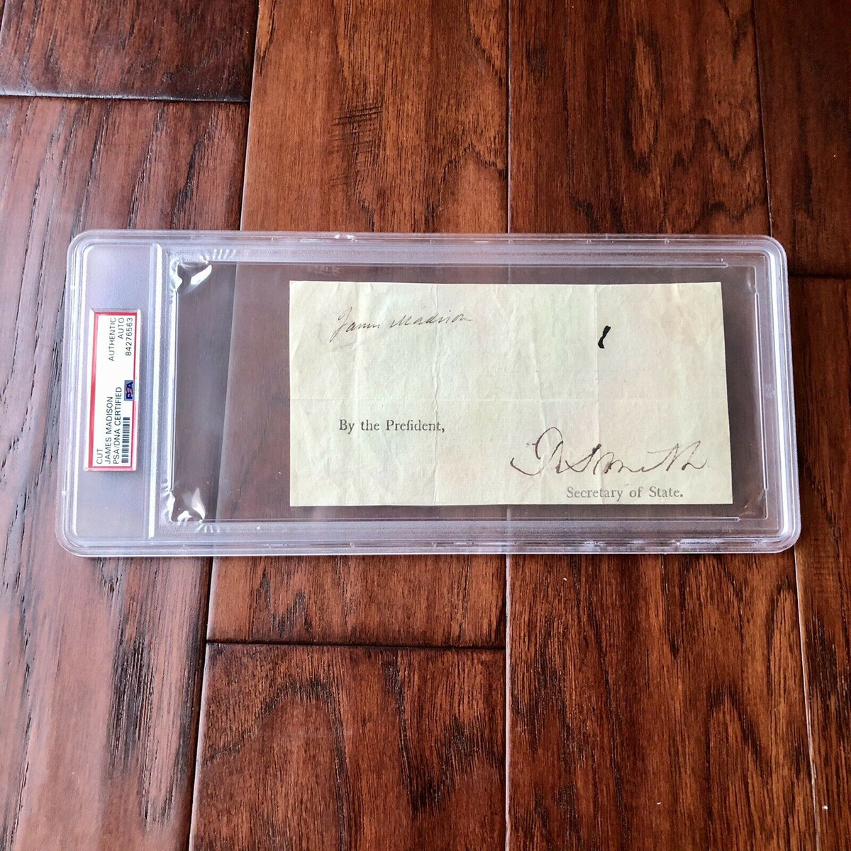 JAMES MADISON * PSA/DNA Slab * Cut Autograph Ships Papers Signed As President *