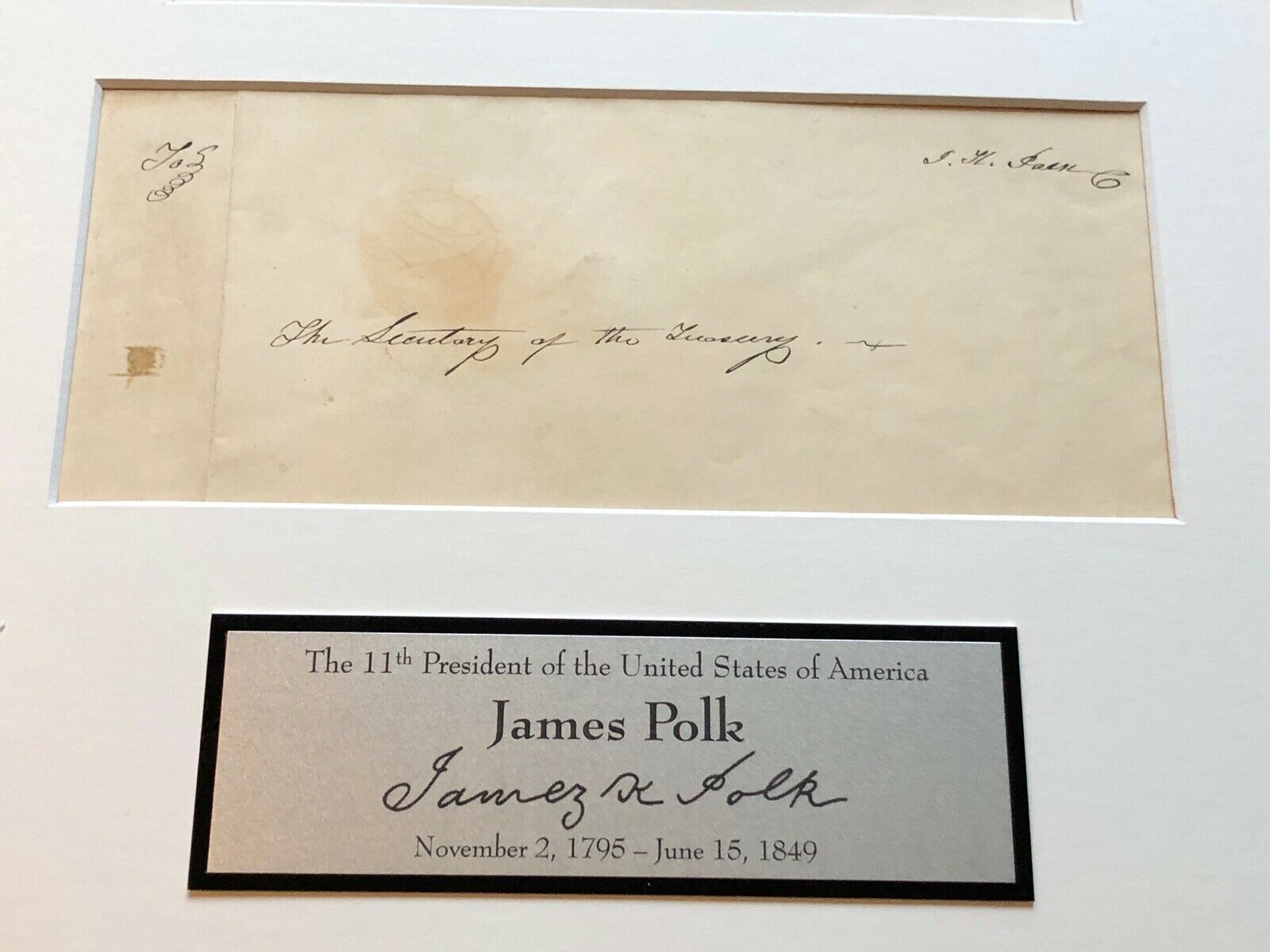 JAMES K. POLK * BAS COA * Scarce AUTOGRAPH Envelope SIGNED * 11th President