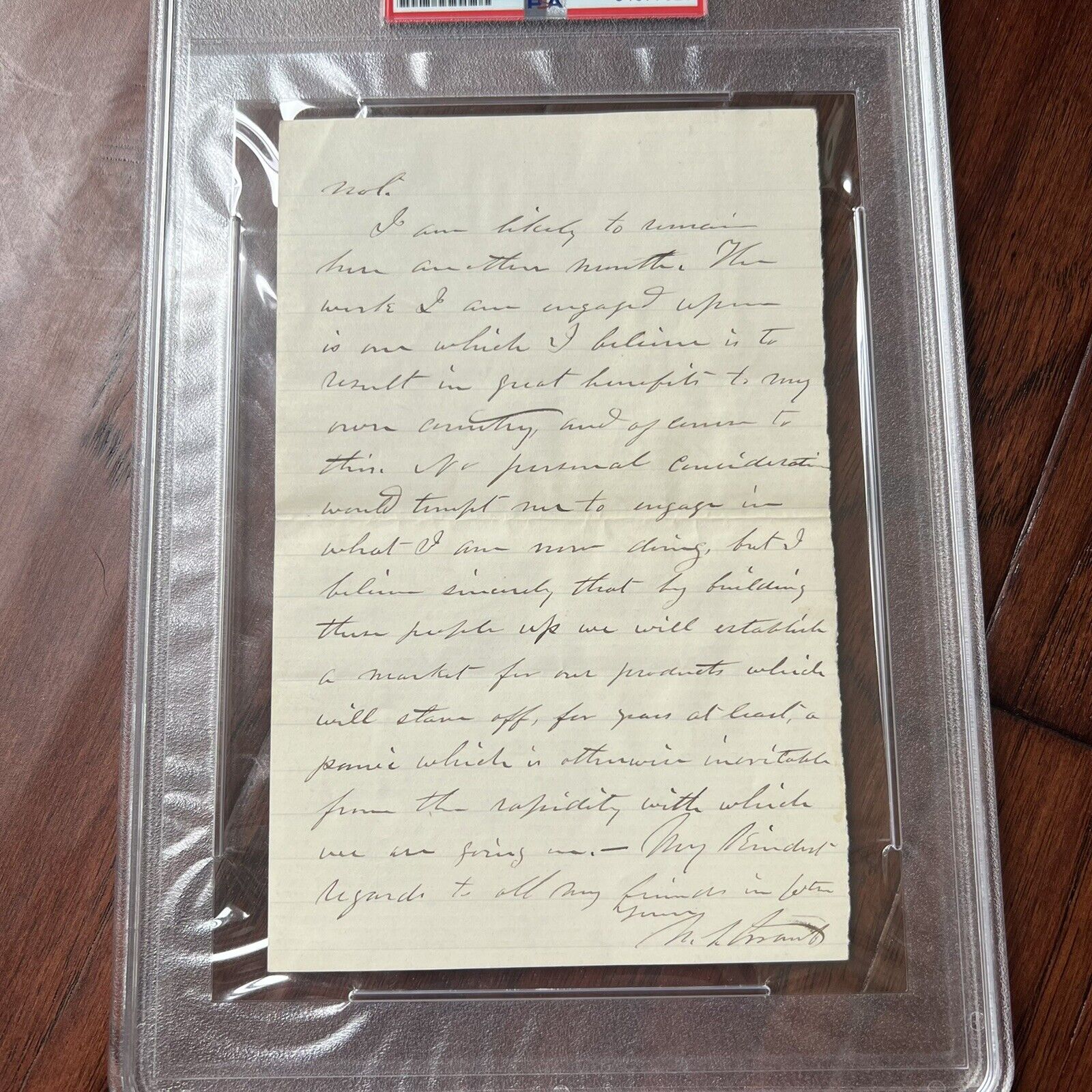 ULYSSES S. GRANT * PSA/DNA Slab * Autograph Letter Feuding James Garfield Signed