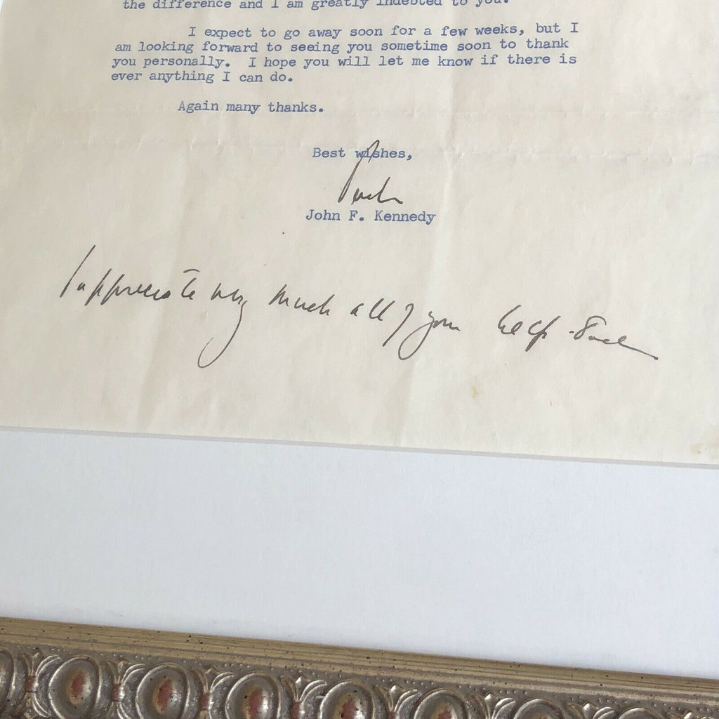 JOHN F. KENNEDY * JSA LOA * Twice 2x Signed Letter With Handwritten Postscript