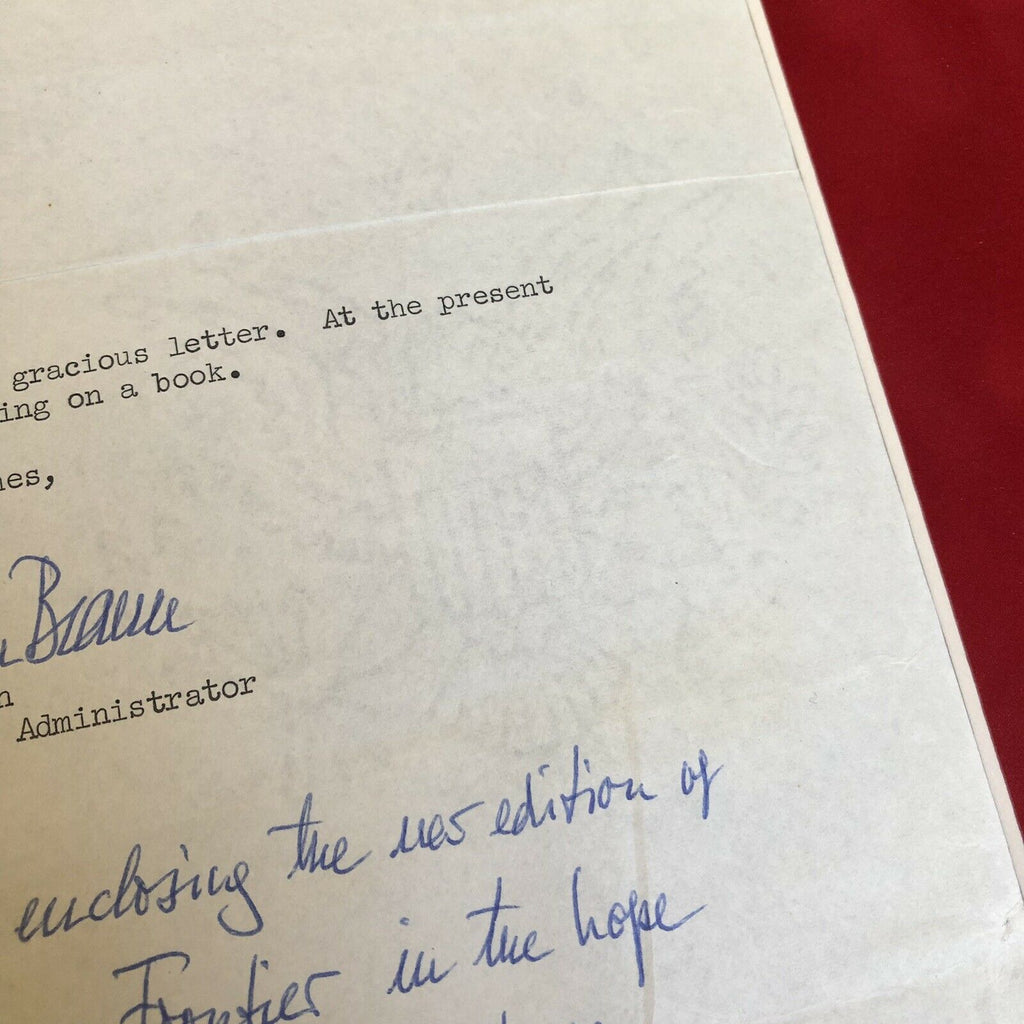 WERNHER VON BRAUN * Signed "Space Frontier" NASA Letter Postscript * Autograph