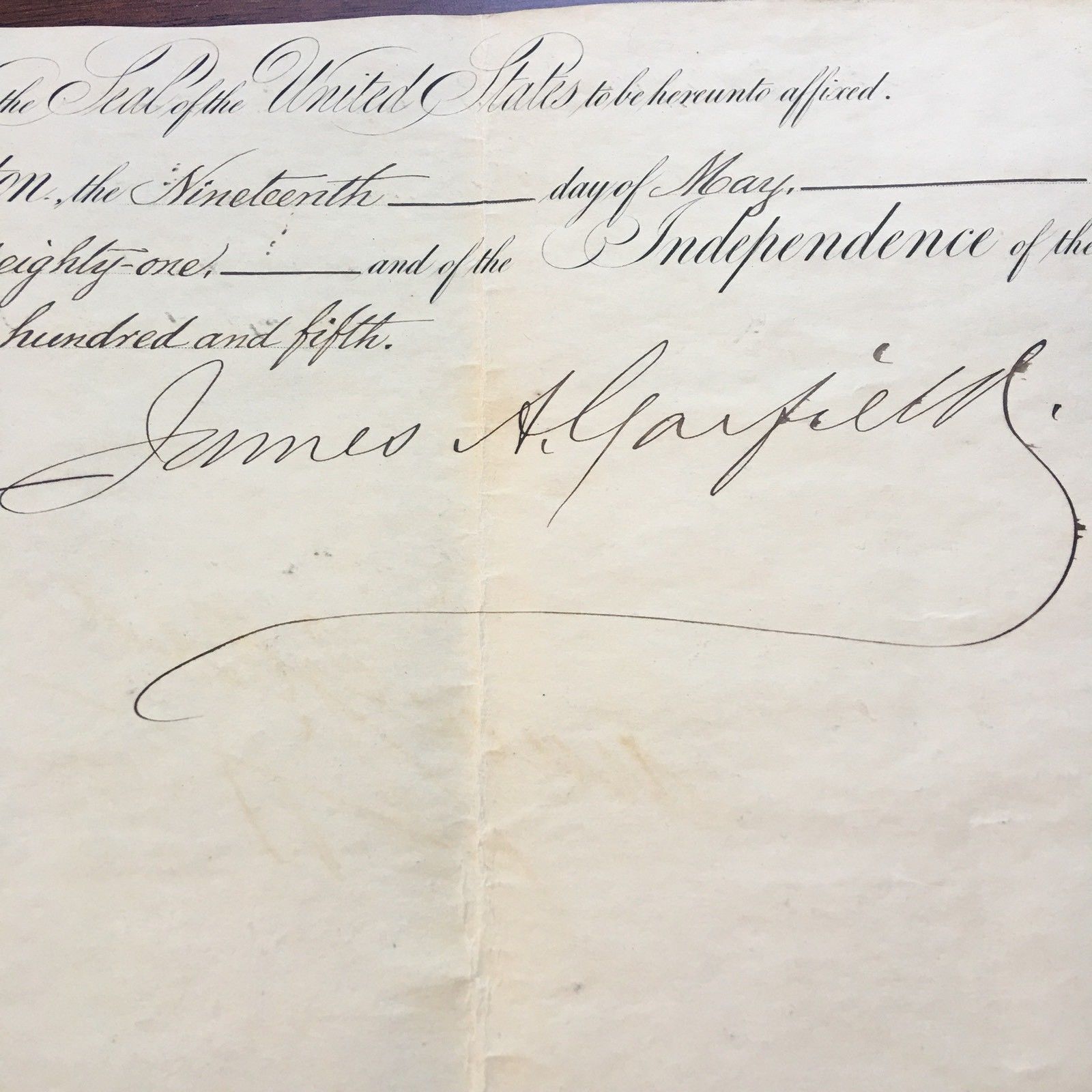 JAMES A. GARFIELD * Scarce AUTOGRAPH AS PRESIDENT * Partial SIGNED Appointment