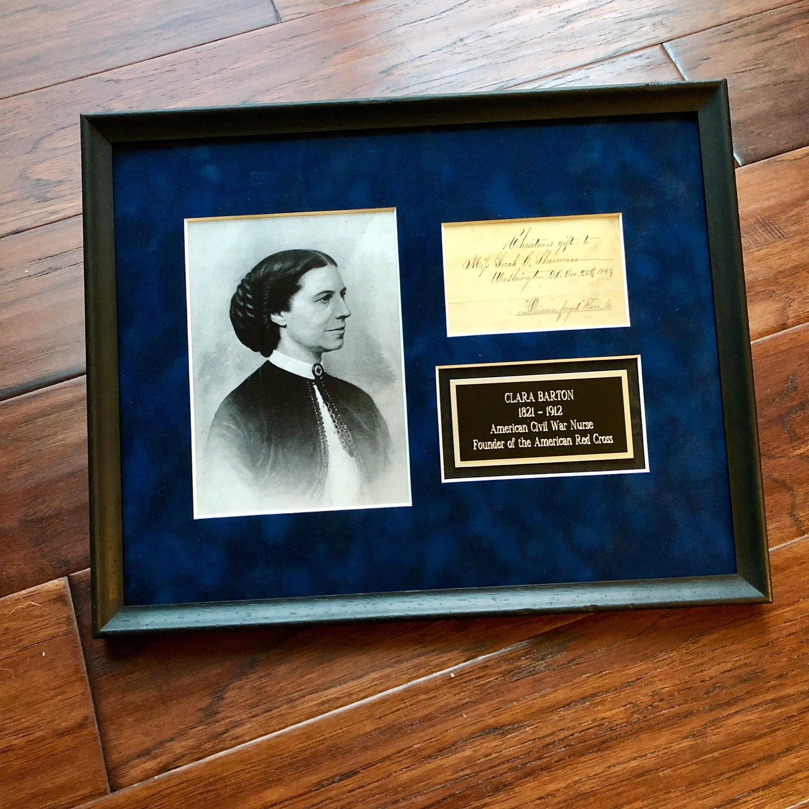 CLARA BARTON * EARLY * Authentic AUTOGRAPH Christmas Day Card SIGNED * Red Cross