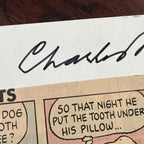 CHARLES SCHULZ * JSA LOA * Hand Signed Snoopy Peanuts Comic Strip Autograph