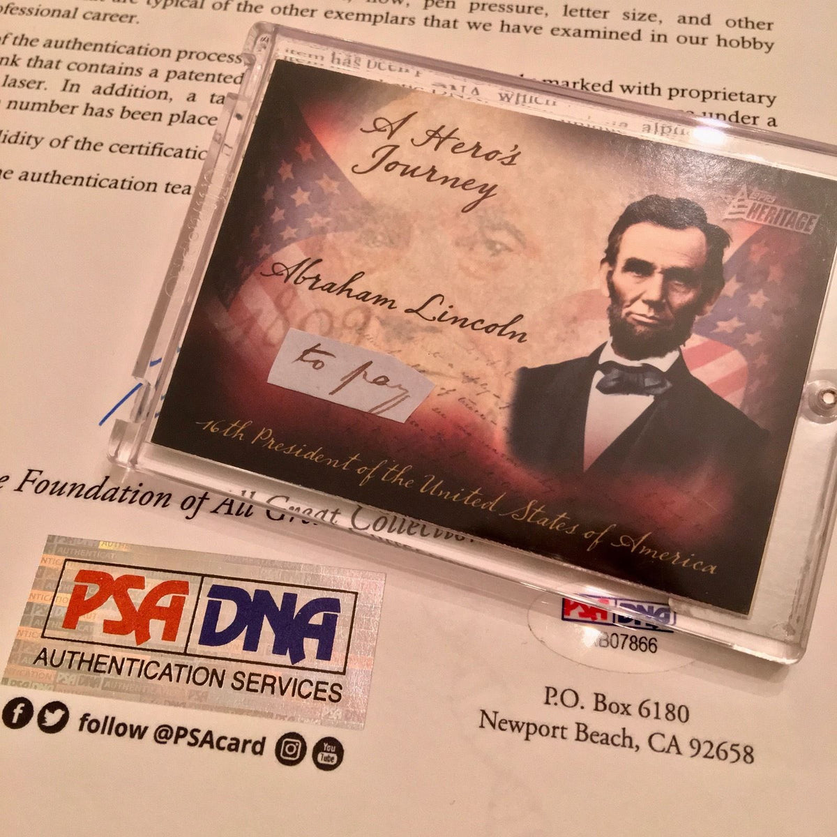 PSA/DNA ABRAHAM LINCOLN Handwritten Cut Words "to pay"