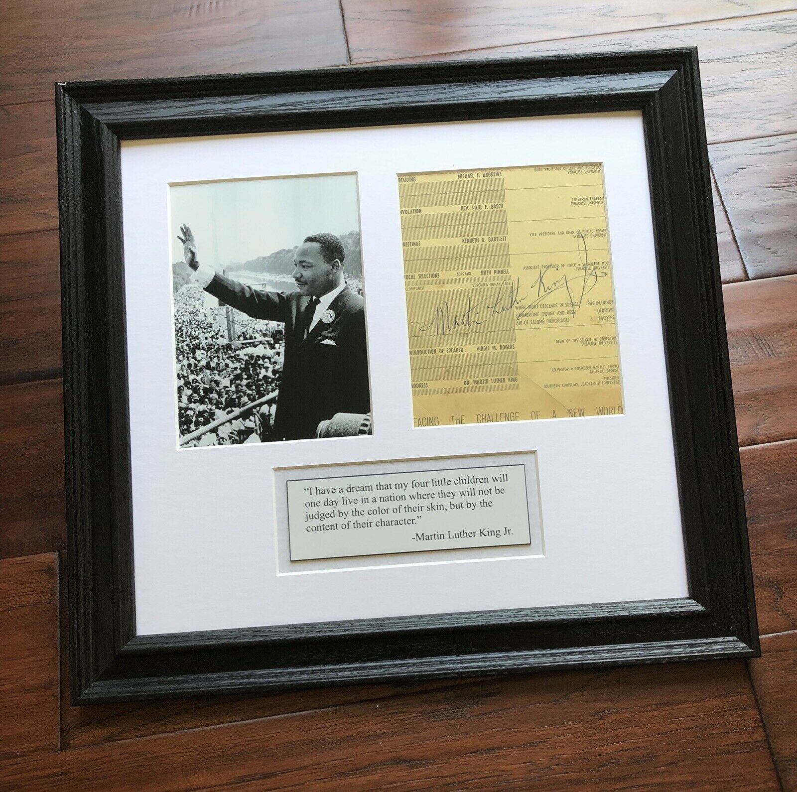 MARTIN LUTHER KING JR * BAS Beckett LOA * Hand Signed 1961 Speech Autograph *