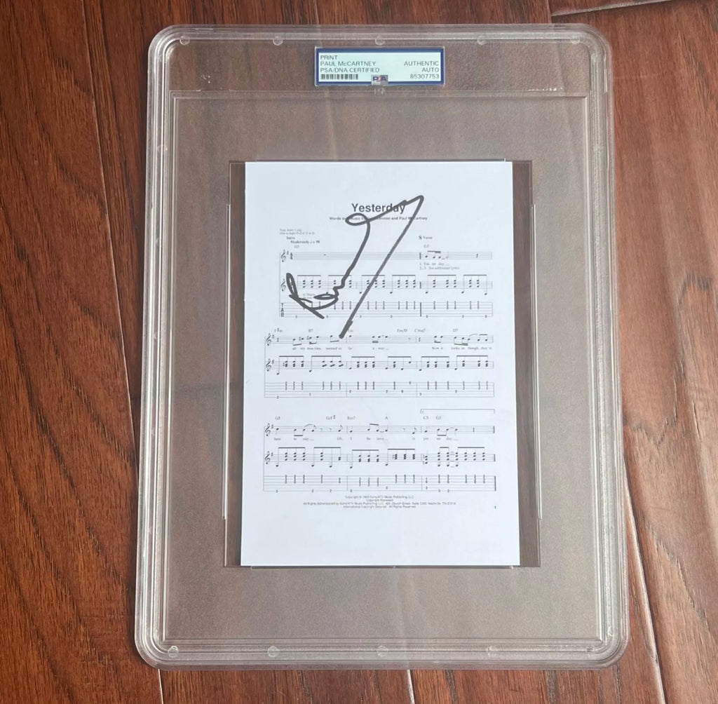 PAUL MCCARTNEY * PSA/DNA * "Yesterday" Song Autograph Souvenir Signed * Beatles