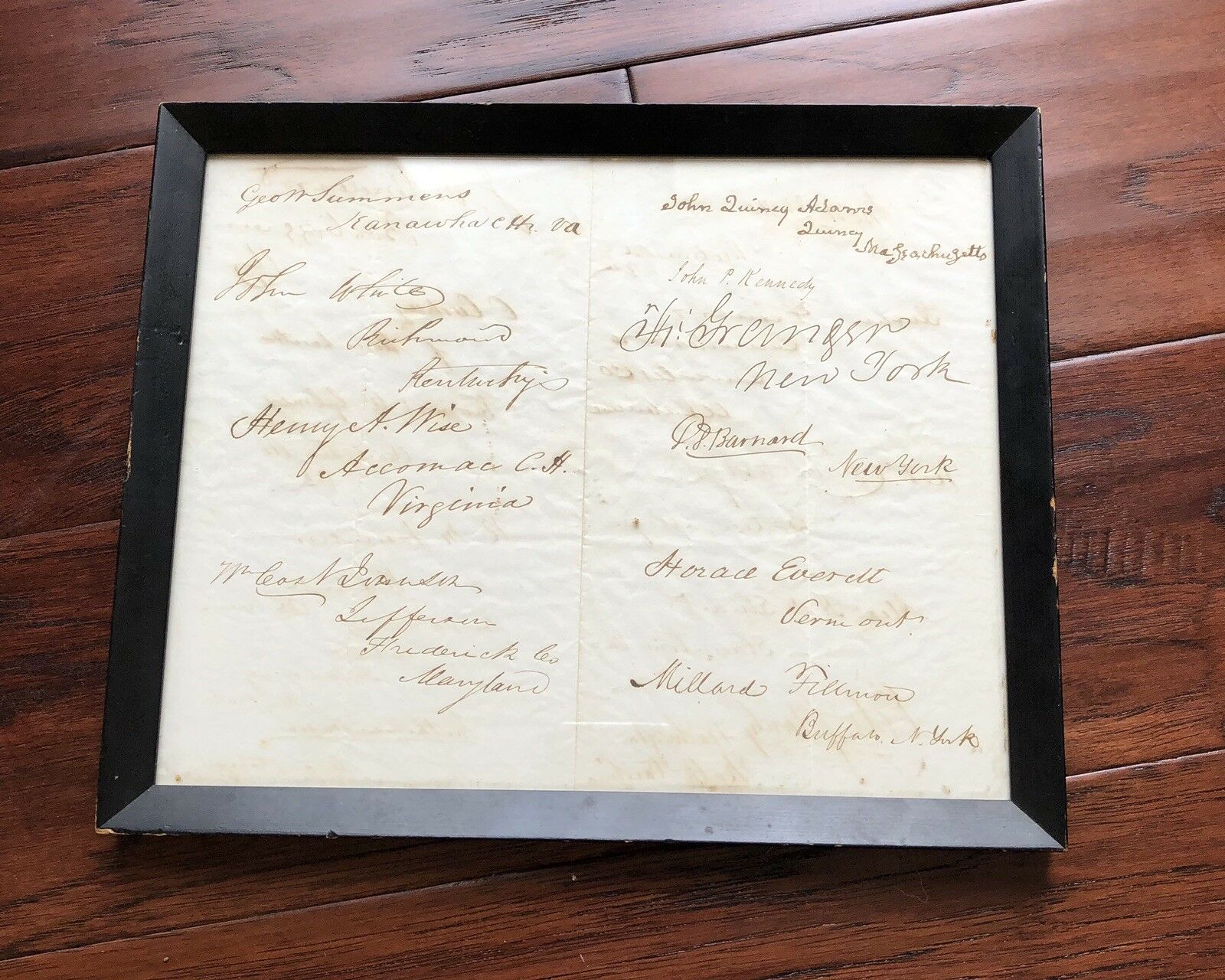 JOHN QUINCY ADAMS & MILLARD FILLMORE + Others * Hand Signed Autograph Pages *