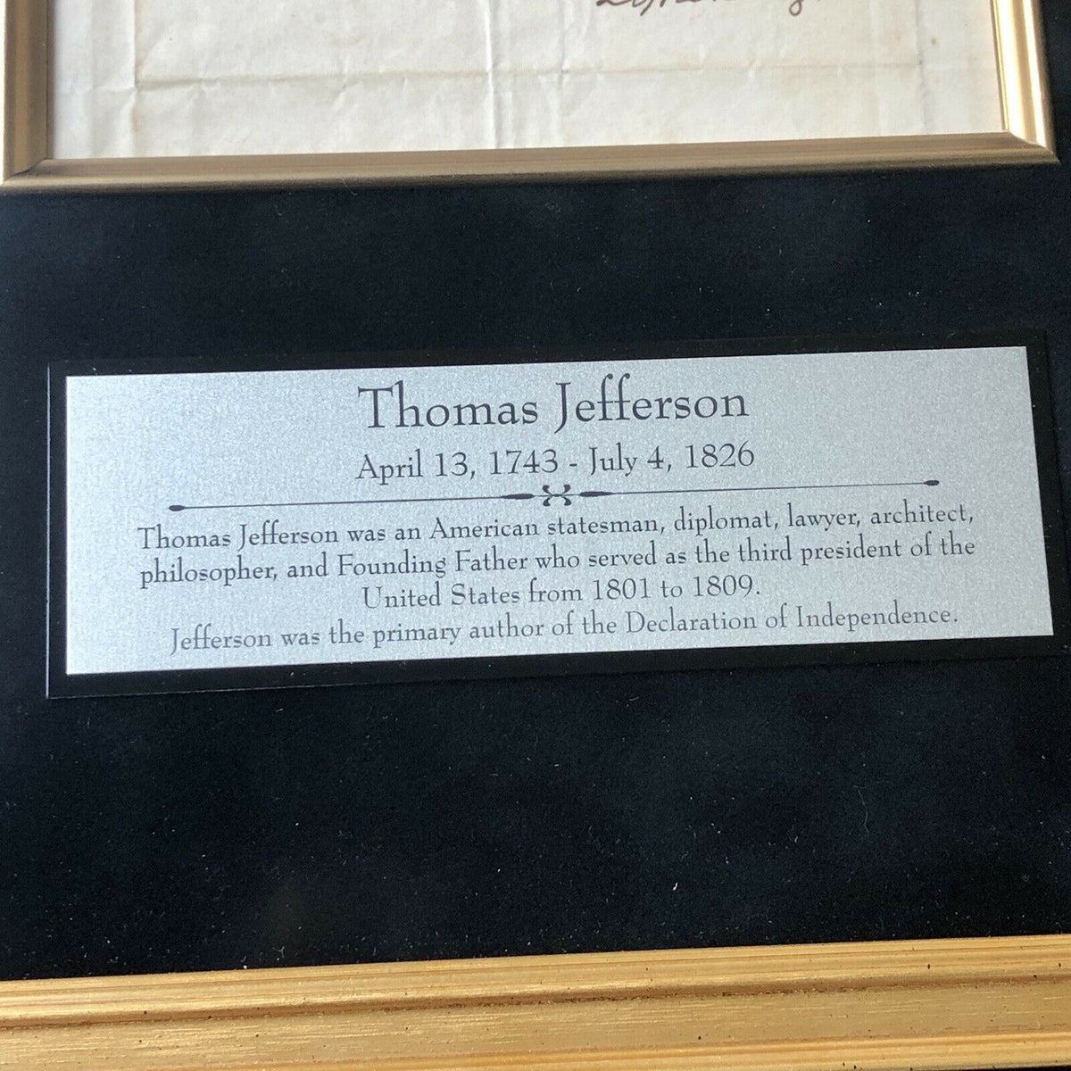 THOMAS JEFFERSON * BAS BECKETT 10 * Autograph Free Frank Envelope Signed *
