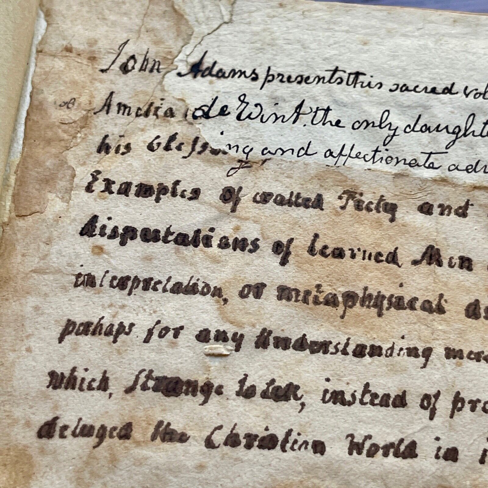 JOHN ADAMS * JSA * Autograph Family Bible Signed & Gifted to his Granddaughter
