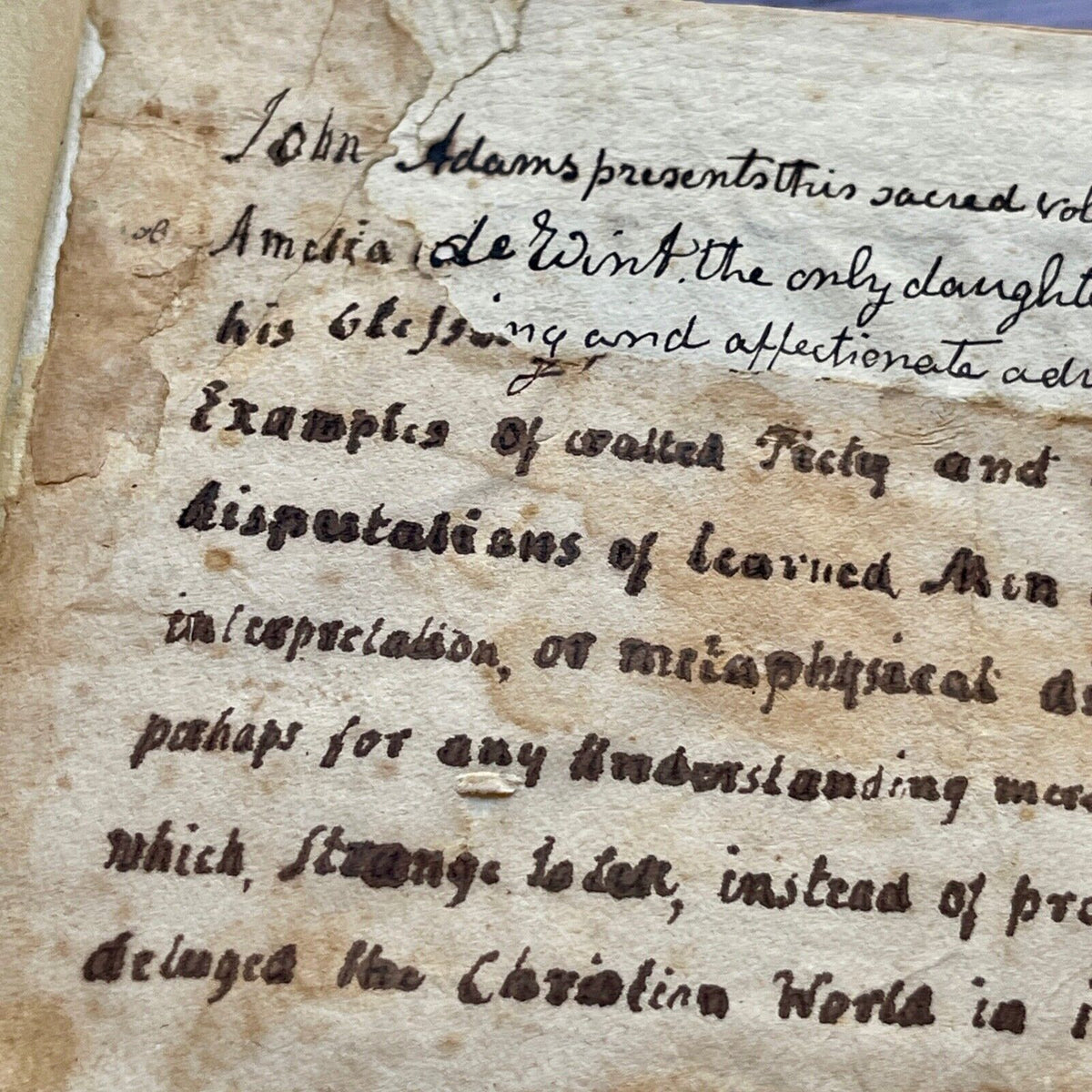 JOHN ADAMS * JSA * Autograph Family Bible Signed & Gifted to his Granddaughter