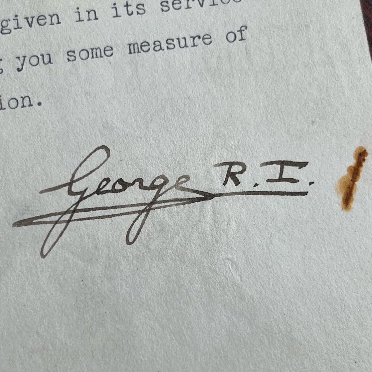 KING GEORGE VI * JSA * Signed Autograph Letter Sent to Family of KIA Soldiers