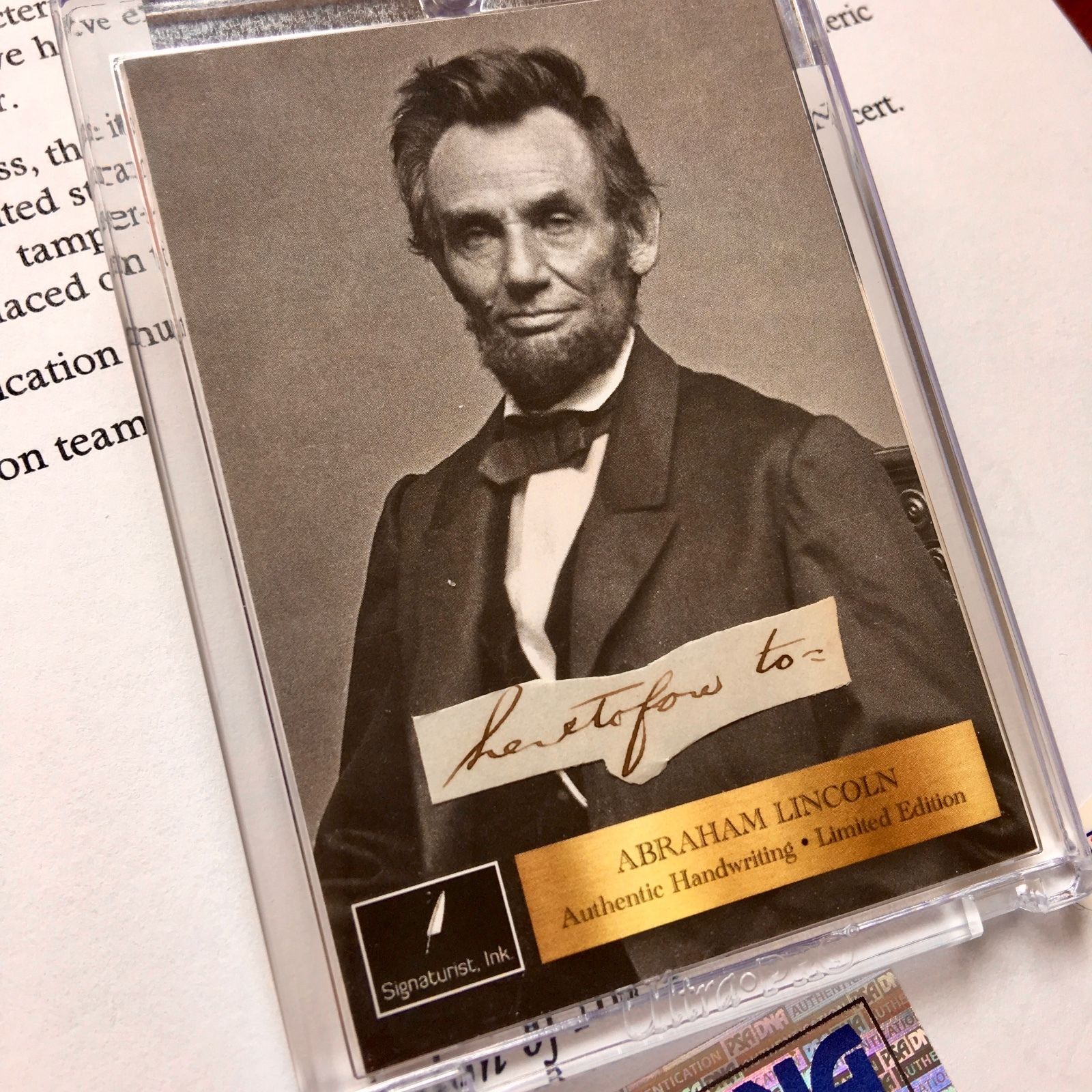 ABRAHAM LINCOLN * Handwritten Cut Words * PSA/DNA * "heretofore to"