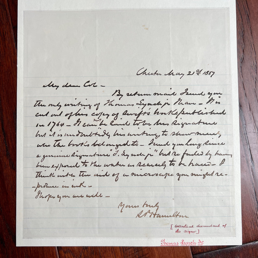 THOMAS LYNCH JR * PSA/DNA * Declaration of Independence Signer Autograph Signed