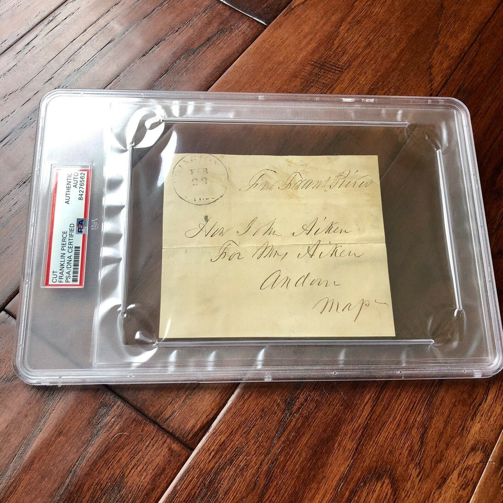 FRANKLIN PIERCE * PSA/DNA Slab * Autograph Free Frank Envelope Signed *