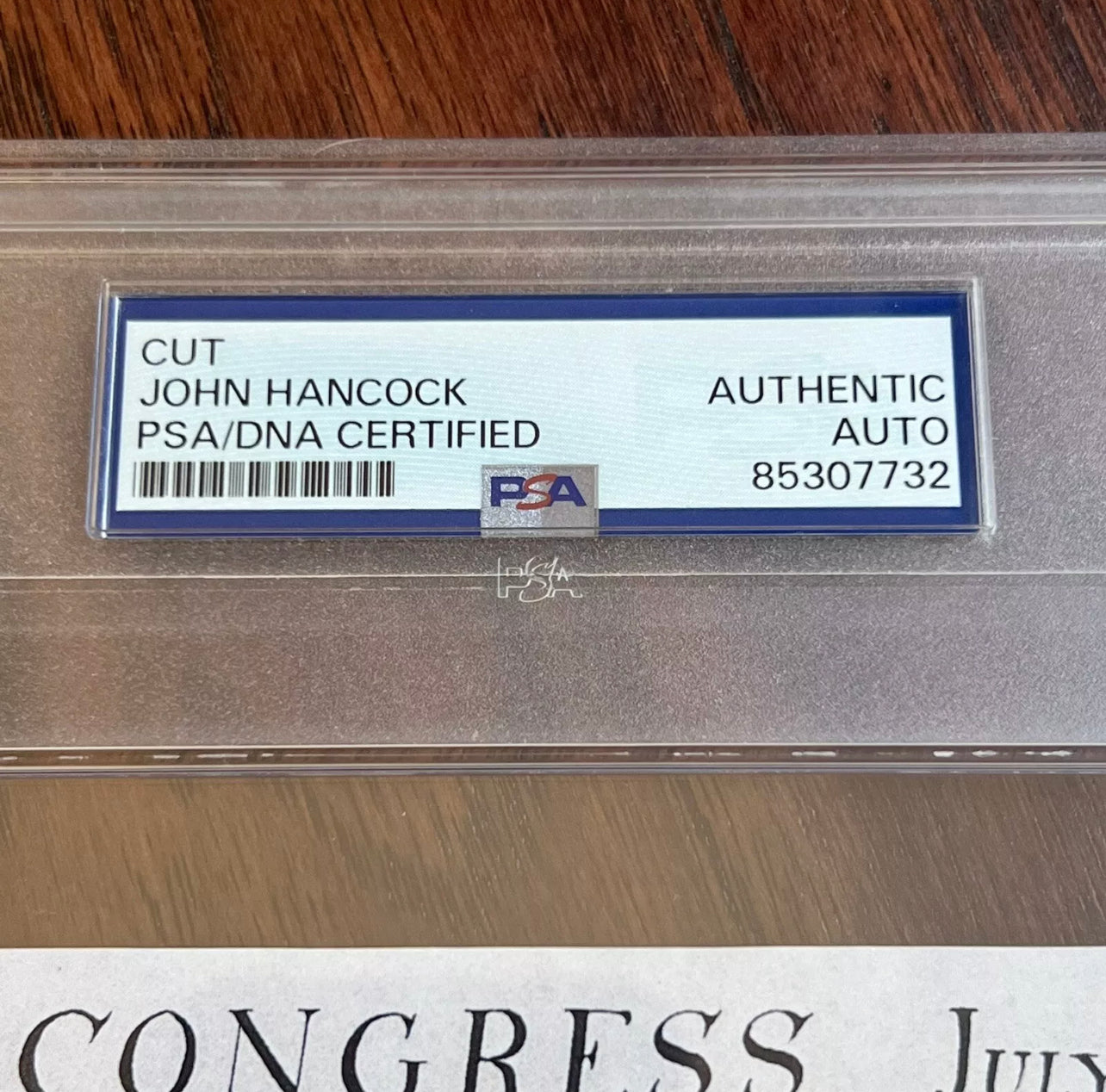 JOHN HANCOCK * PSA * Autograph Signed Souvenir Declaration of Independence