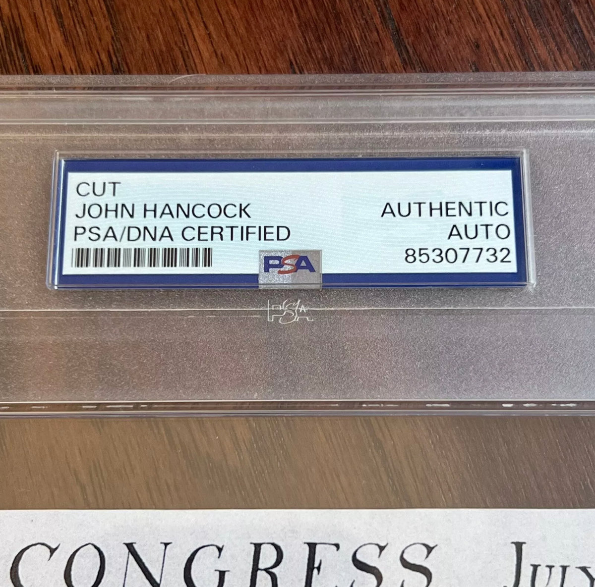JOHN HANCOCK * PSA * Autograph Signed Souvenir Declaration of Independence