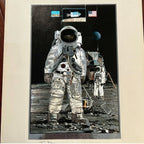 BUZZ ALDRIN * JSA * Autograph Foil Art Etching With Quotation Signed * Apollo 11
