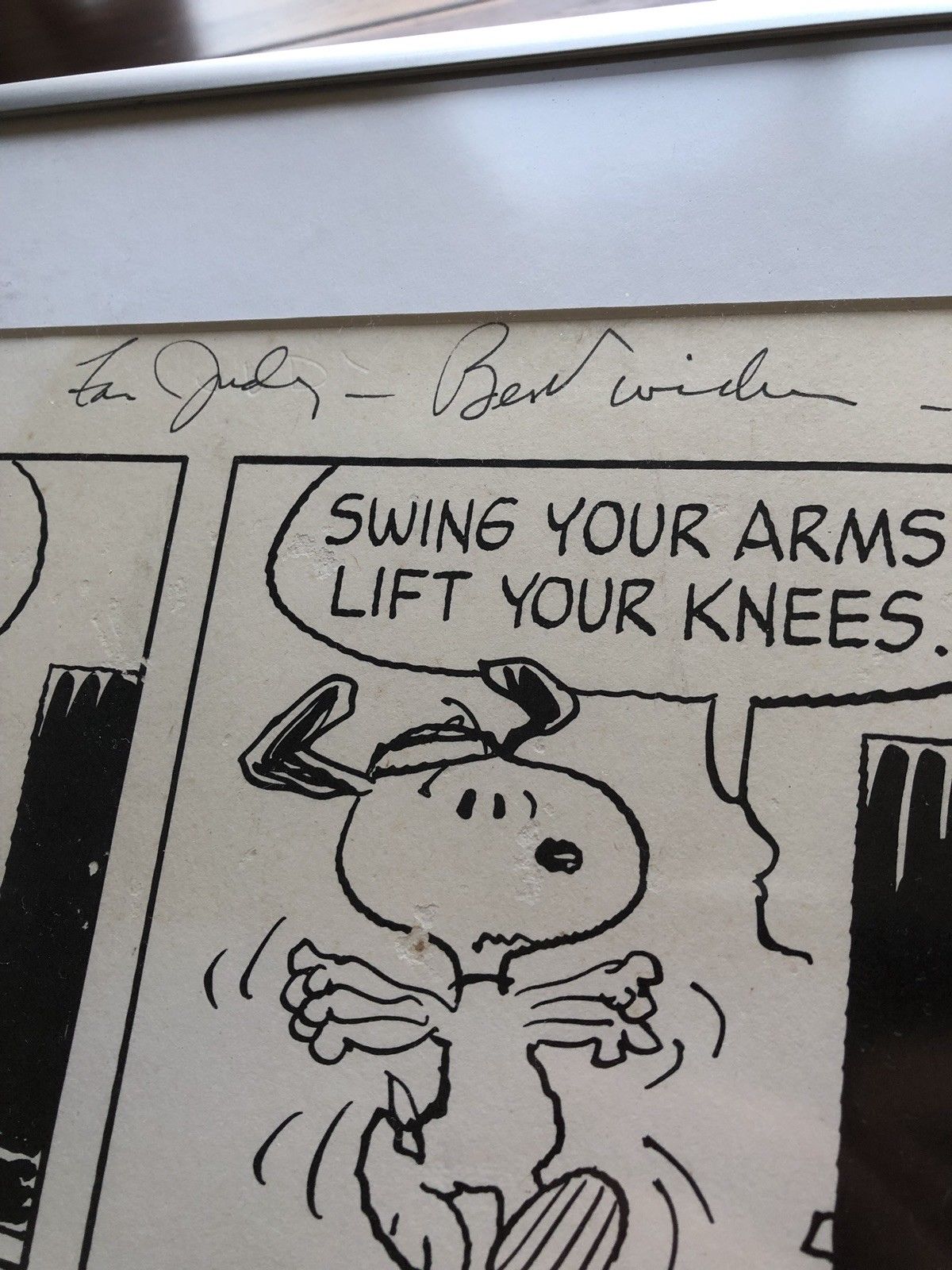 CHARLES M. SCHULZ * Hand Signed SNOOPY ARTWORK * Peanuts Autograph Comic Strip