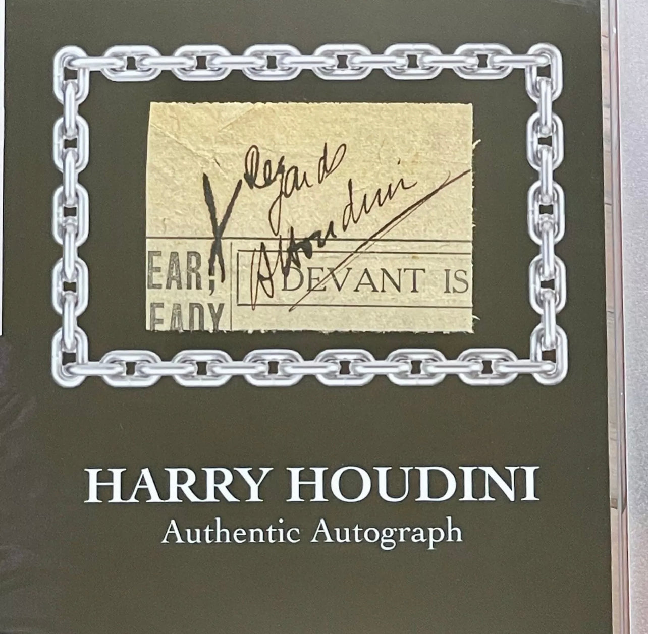 HARRY HOUDINI * PSA/DNA * Autograph Cut Signature Signed Display * Magician