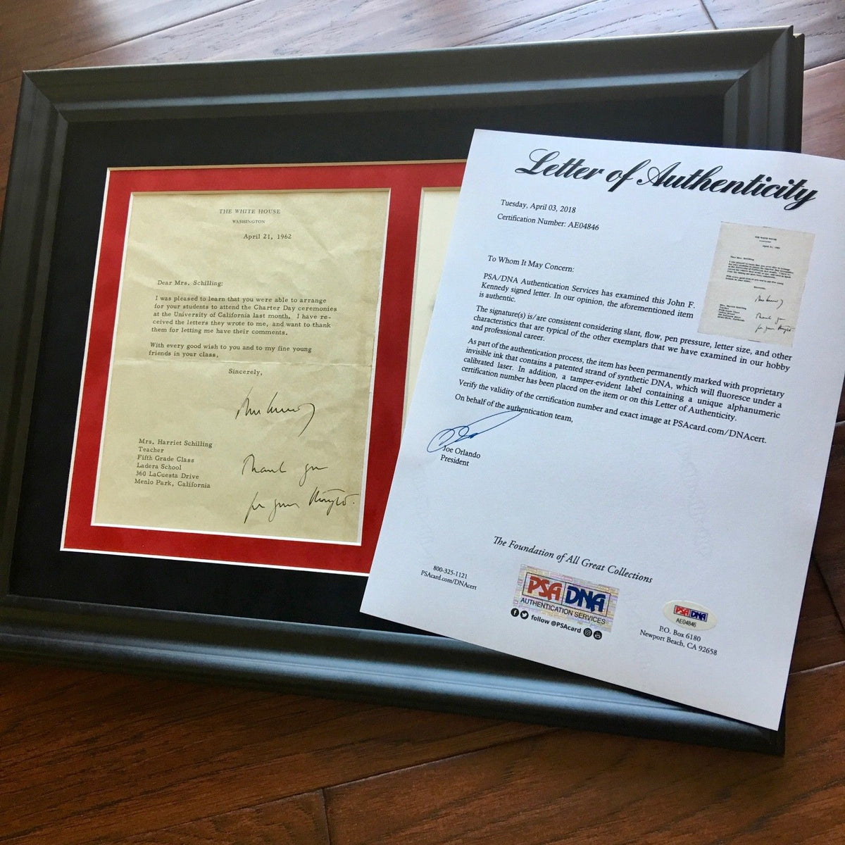 JOHN F. KENNEDY * PSA/DNA * WHITE HOUSE AUTOGRAPH Letter * Apollo + Soviets