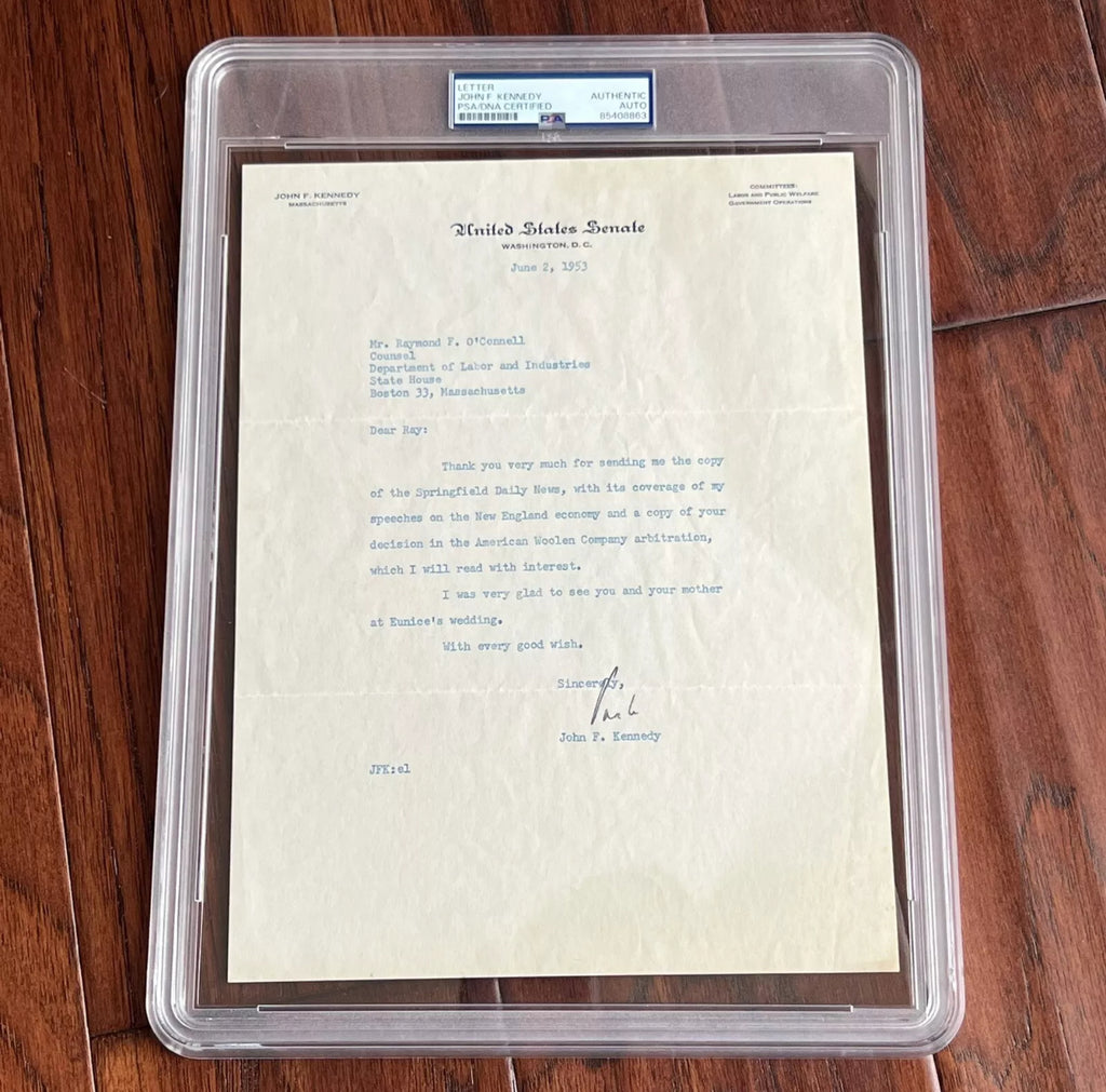 JOHN F. KENNEDY * PSA * Autograph Letter Signed 1953 Signature Jack JFK