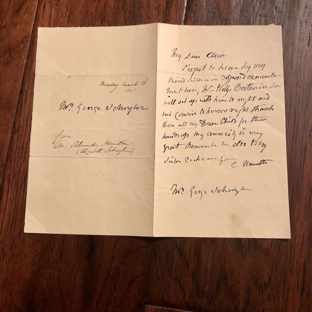 ELIZABETH ELIZA SCHUYLER HAMILTON * JSA LOA * Autograph Letter Signed to Family