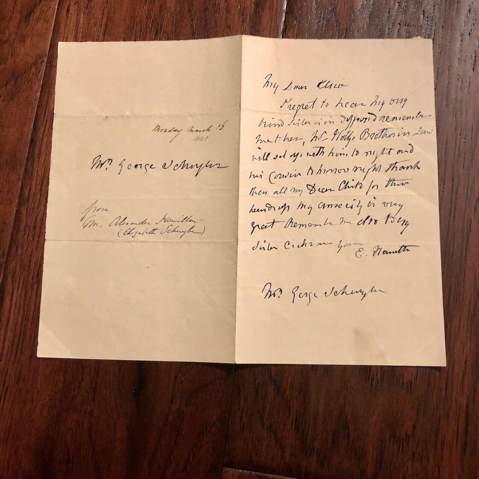 ELIZABETH ELIZA SCHUYLER HAMILTON * JSA LOA * Autograph Letter Signed to Family