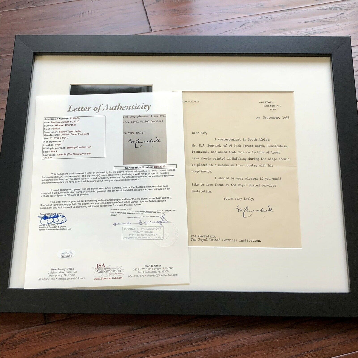 WINSTON S CHURCHILL * JSA LOA * Signed Letter Re: Military Battle Autograph *
