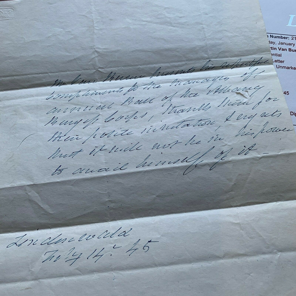 MARTIN VAN BUREN * JSA * Handwritten AUTOGRAPH Letter SIGNED