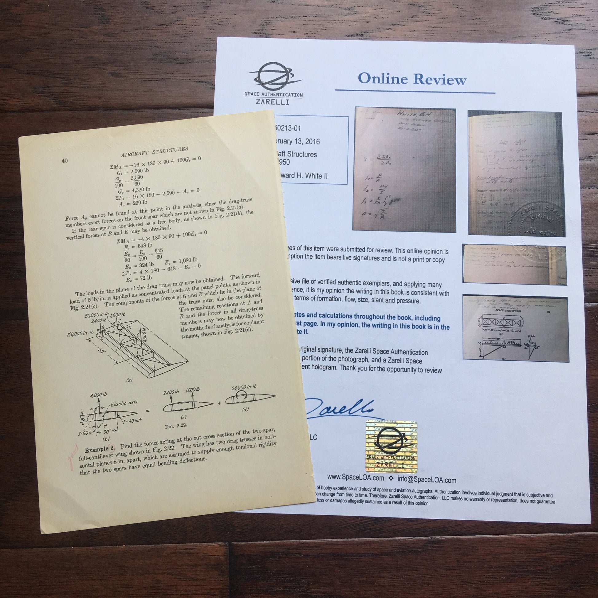 EDWARD H. WHITE II * Scarce Authentic HAND-WRITTEN Notes  * APOLLO 1 *