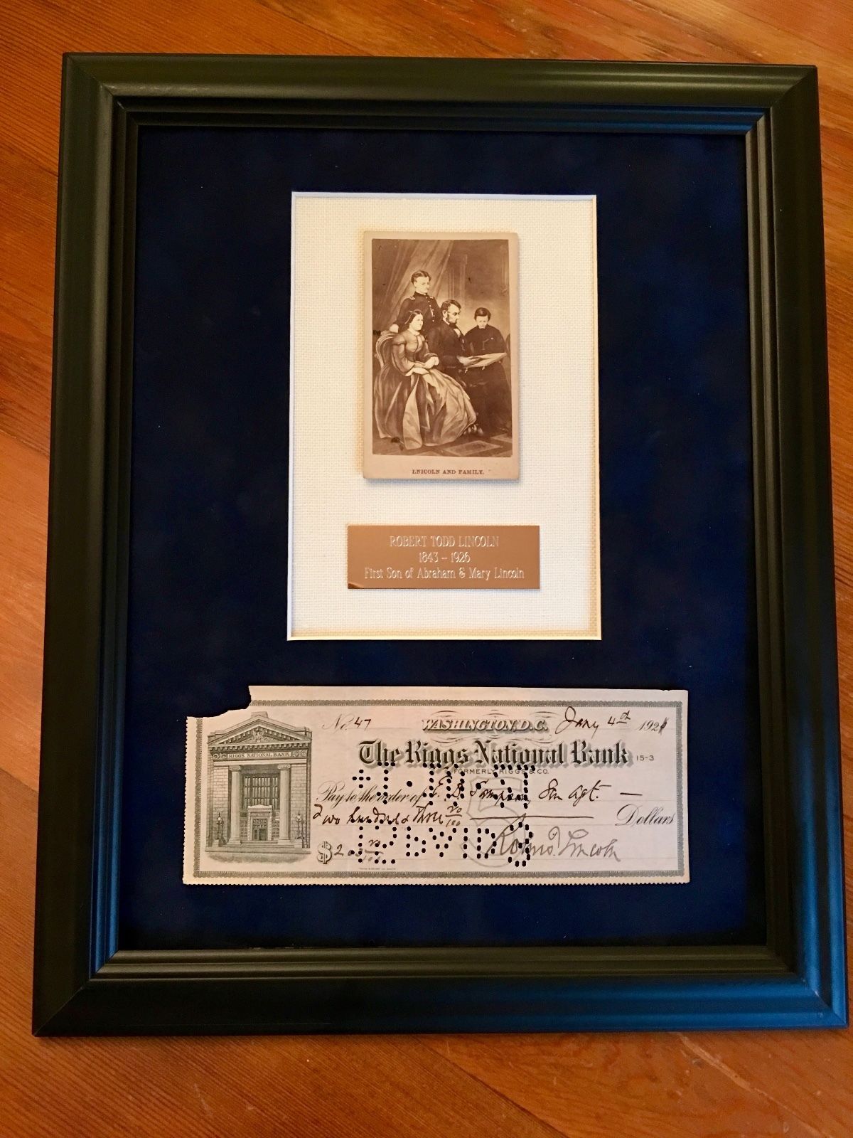 ROBERT TODD LINCOLN * Scarce Handwritten AUTOGRAPH Check SIGNED * Son of ABRAHAM