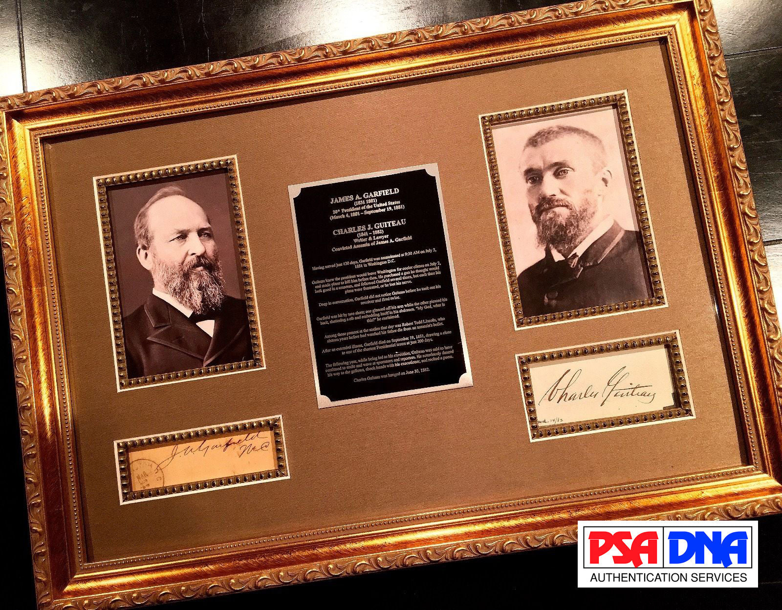 PSA/DNA President James A. GARFIELD + Charles GUITEAU Assassin AUTOGRAPHS SIGNED