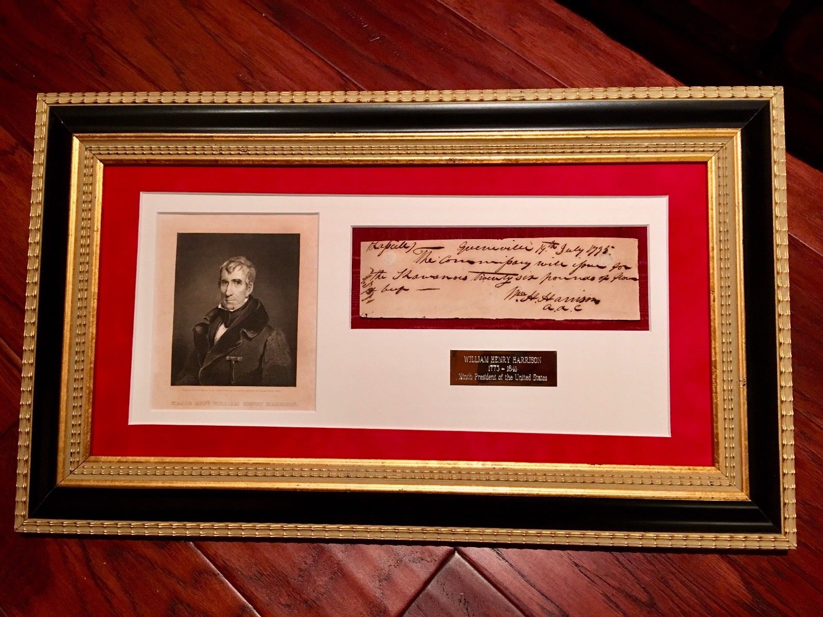 WILLIAM HENRY HARRISON * Scarce AUTOGRAPH Note SIGNED * President * COA