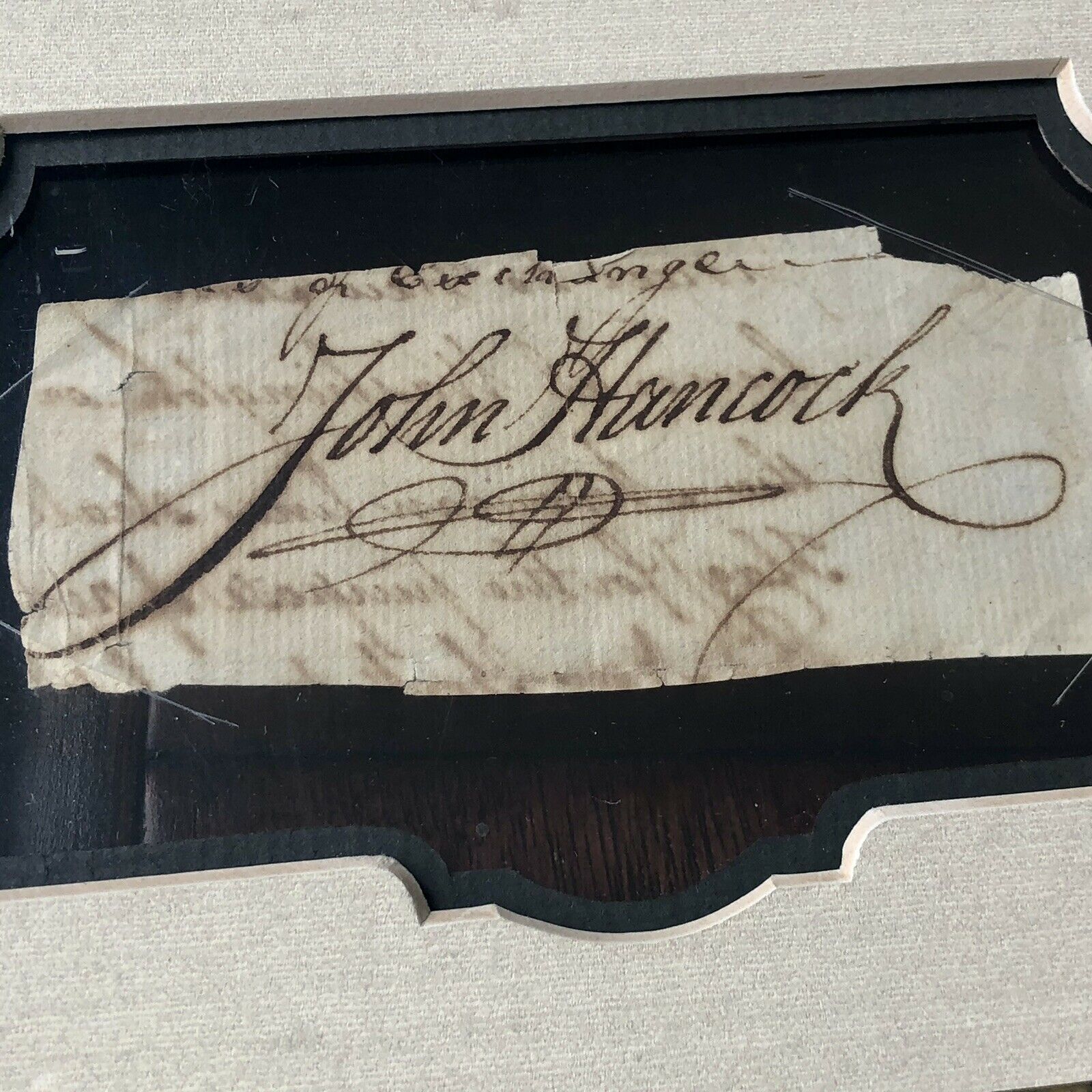 JOHN HANCOCK * JSA LOA * Autograph Cut Signature Signed Re: "George Washington"