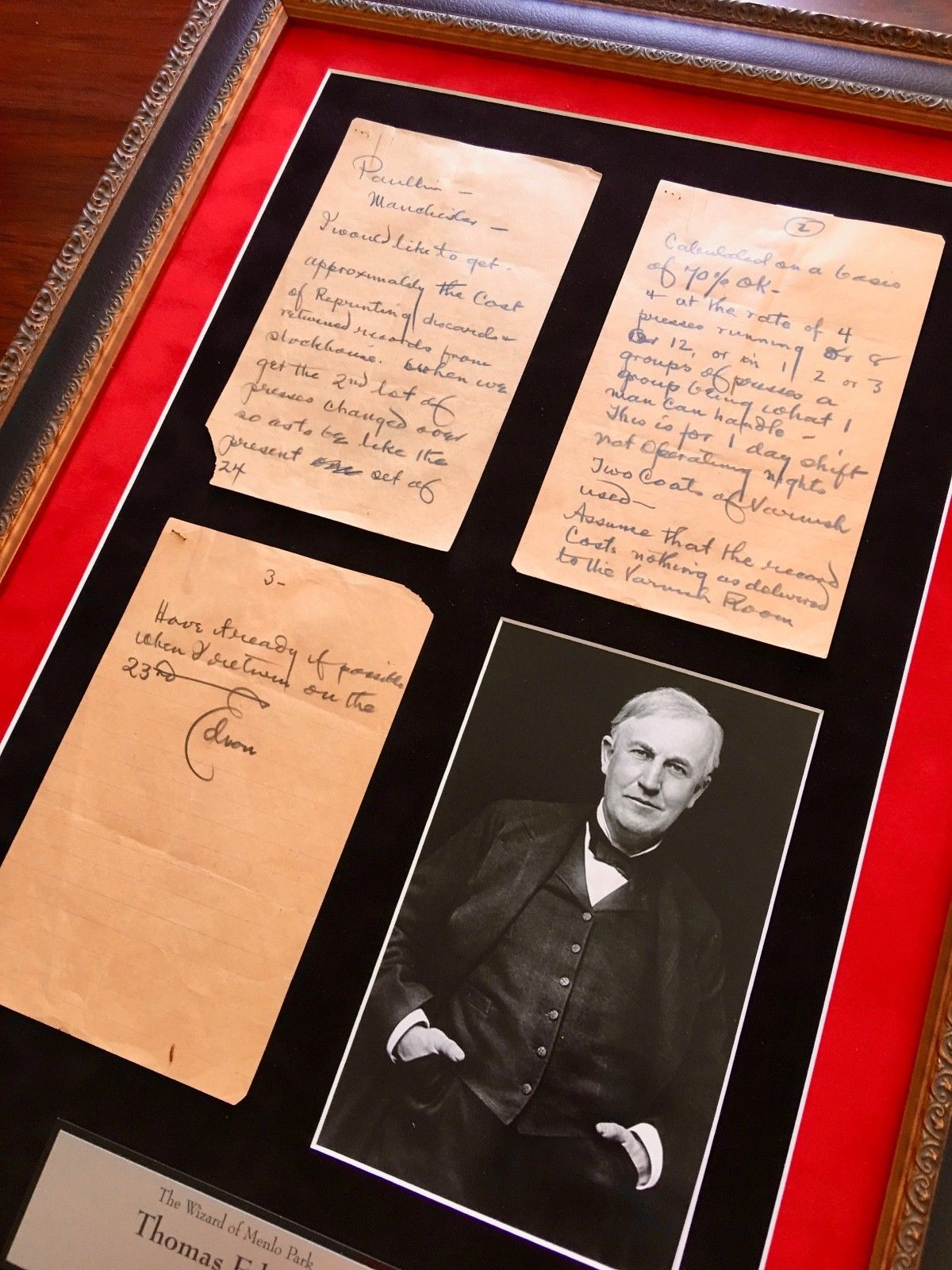 THOMAS EDISON * 3 Pg Handwritten AUTOGRAPH "records" Note SIGNED * PSA/DNA COA