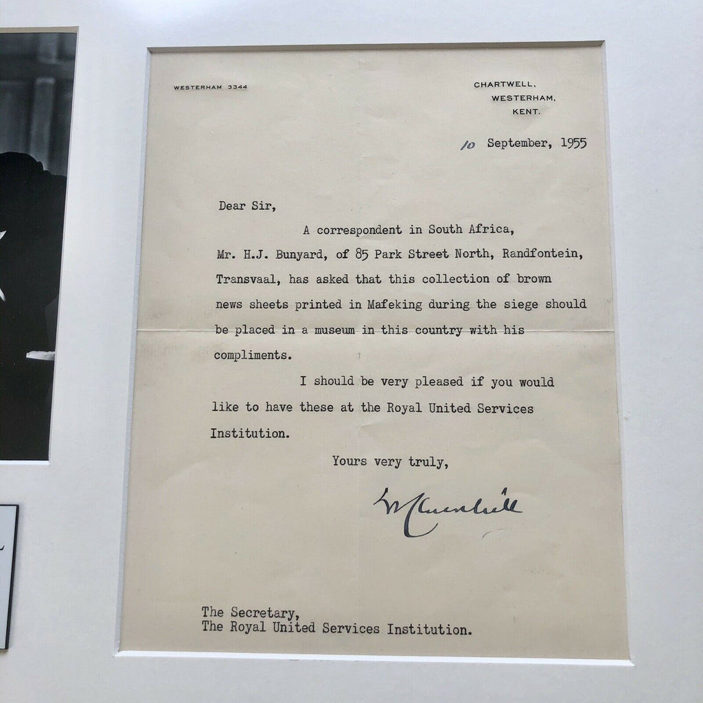 WINSTON S CHURCHILL * JSA LOA * Signed Letter Re: Military Battle Autograph *