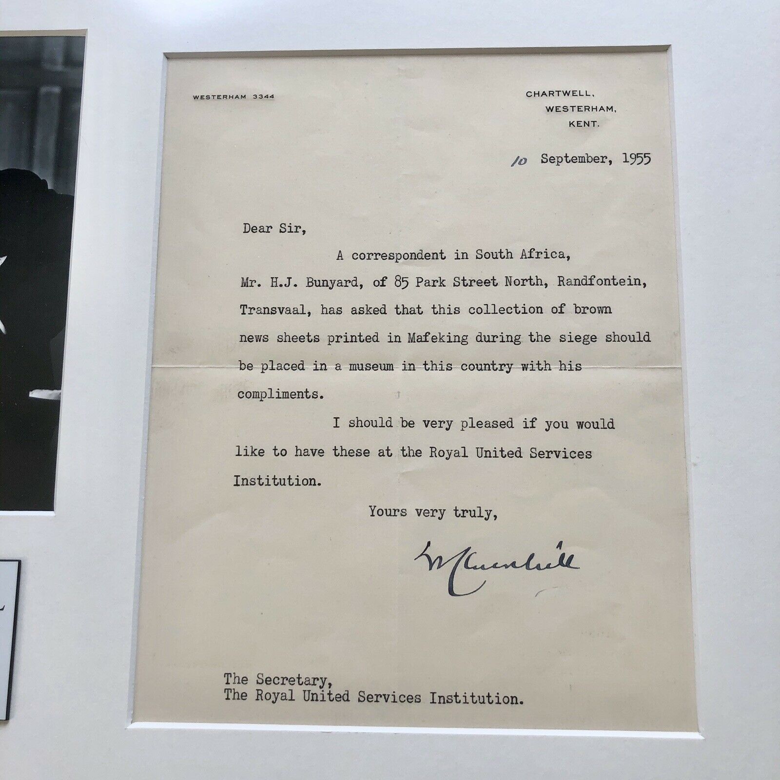 WINSTON S CHURCHILL * JSA LOA * Signed Letter Re: Military Battle Autograph *