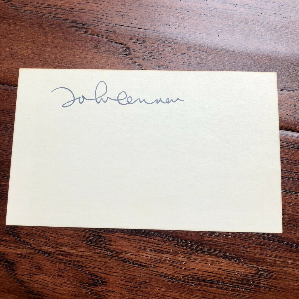 JOHN LENNON * JSA LOA * Signed Card While Recording Imagine * Beatles Autograph
