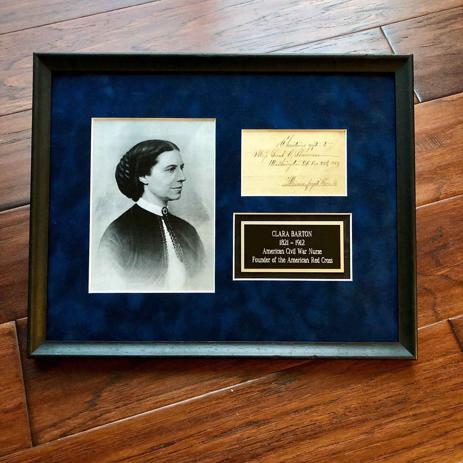 CLARA BARTON * EARLY * Authentic AUTOGRAPH Christmas Day Card SIGNED * Red Cross