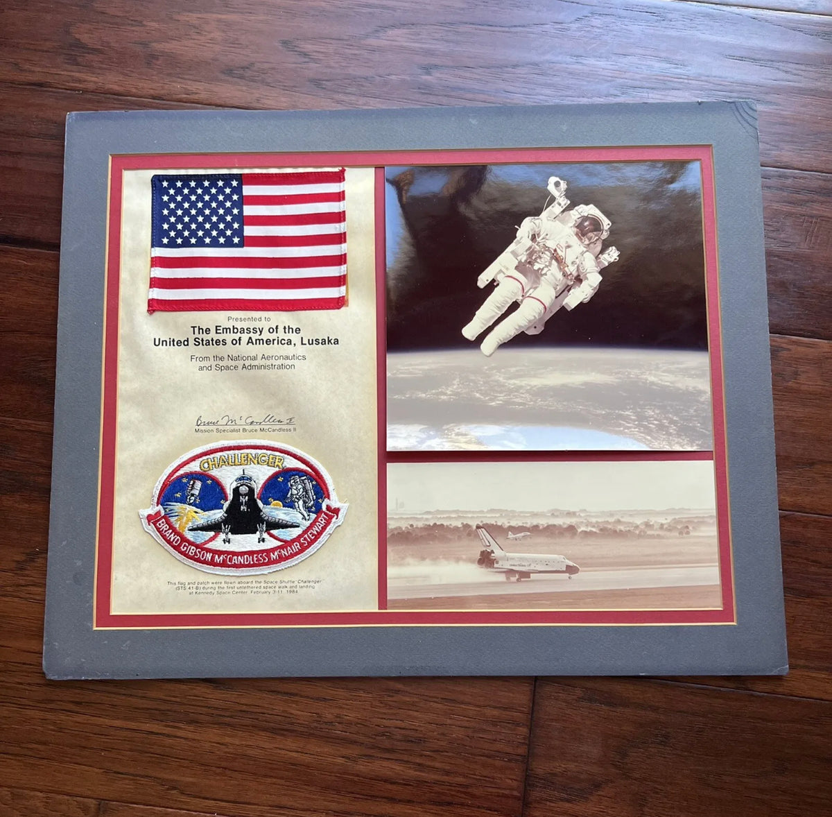 STS 41-B * JSA * Bruce McCandless Certified Flown Flag & Patch Autograph Signed