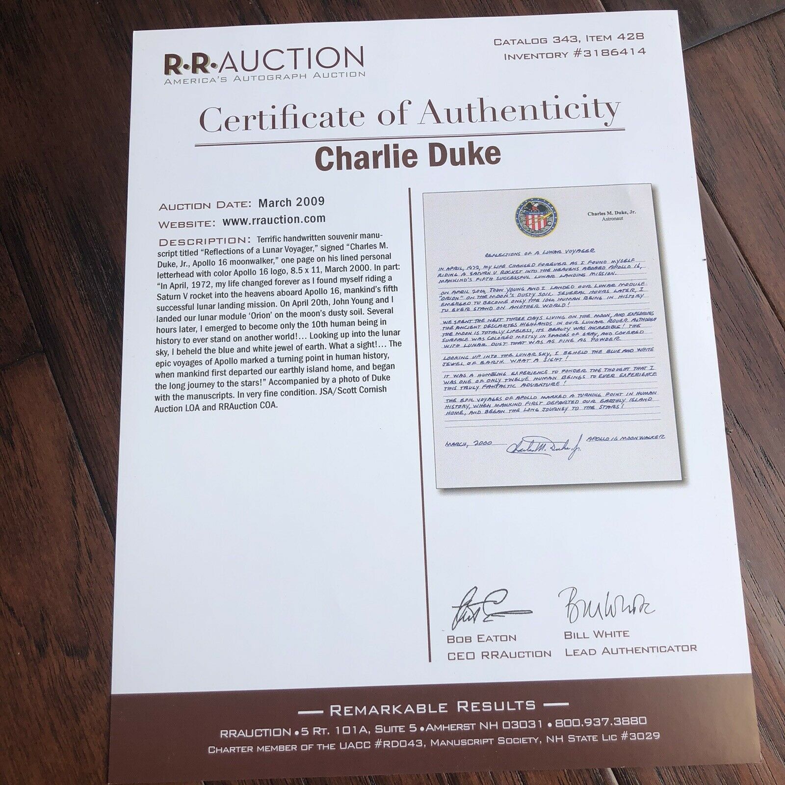 CHARLIE DUKE * JSA LOA * Lunar Voyager Autograph Letter Signed * Apollo 16
