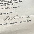FRANKLIN D. ROOSEVELT * JSA * Autograph Signed Letter for Binoculars Used in WWI