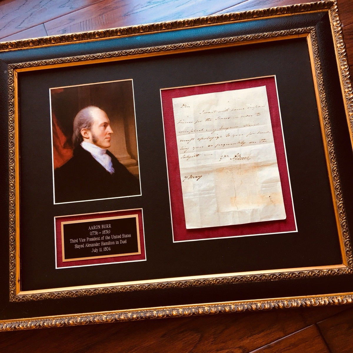 AARON BURR * Handwritten AUTOGRAPH LETTER Signed * Dueled ALEXANDER HAMILTON