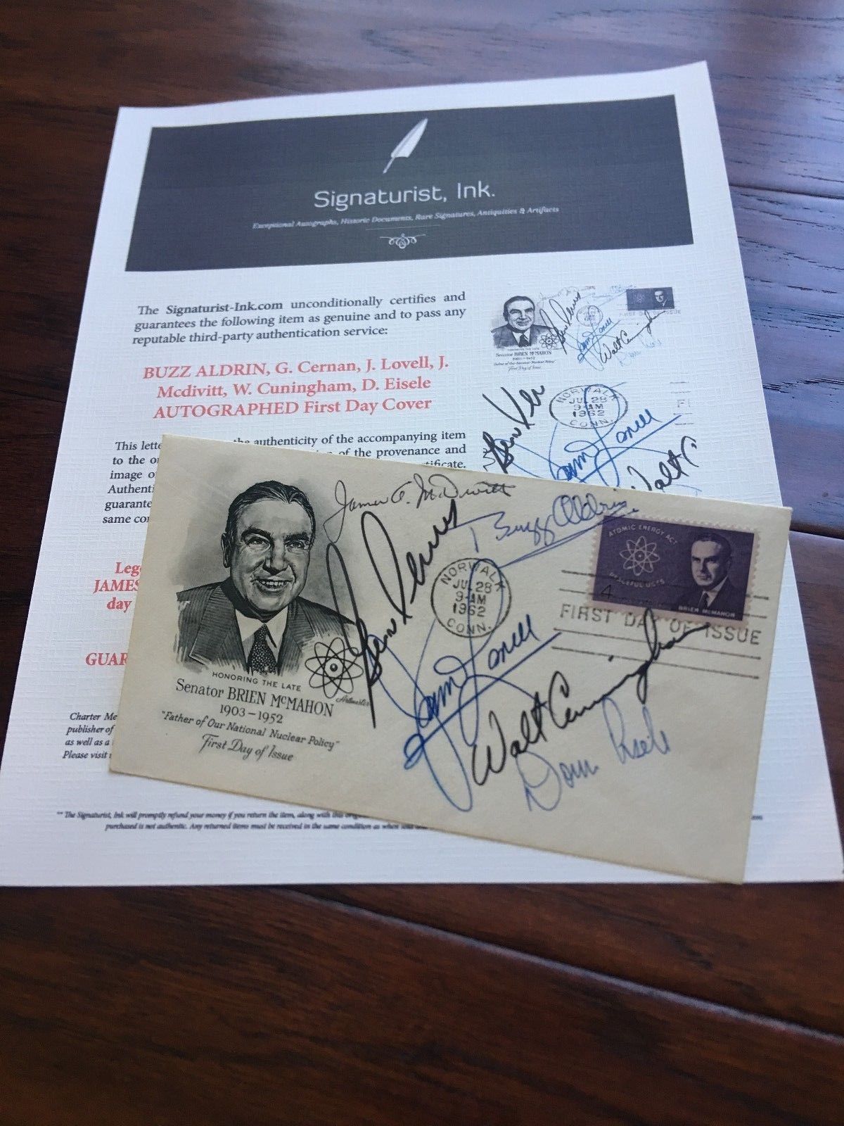BUZZ ALDRIN * James LOVELL* Gene CERNAN * Autograph Signed FDC * Apollo 11