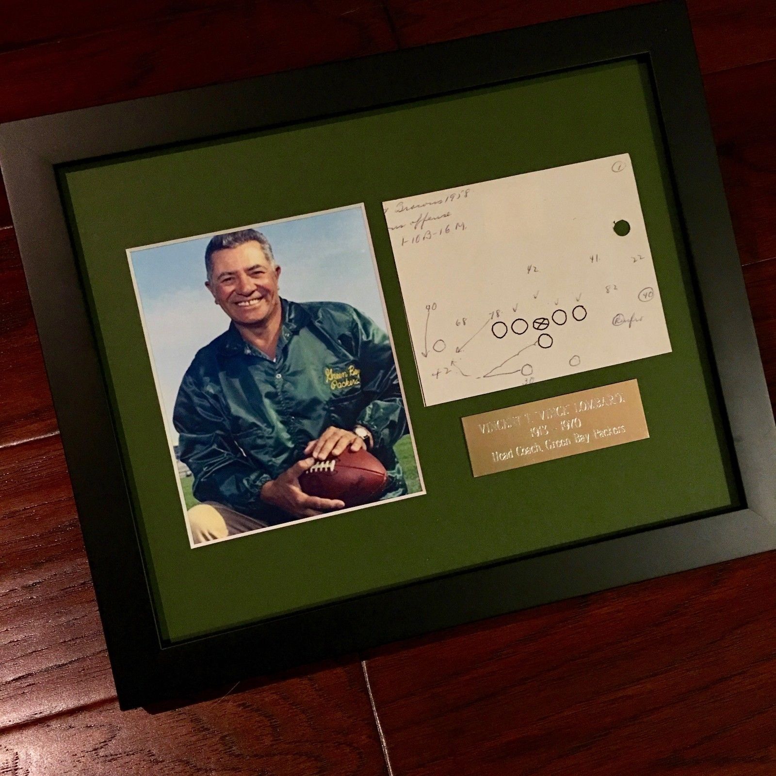VINCE LOMBARDI JSA COA Scarce Handwritten Play Packers